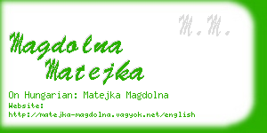 magdolna matejka business card